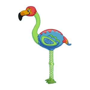 Blue and Green Flamingo